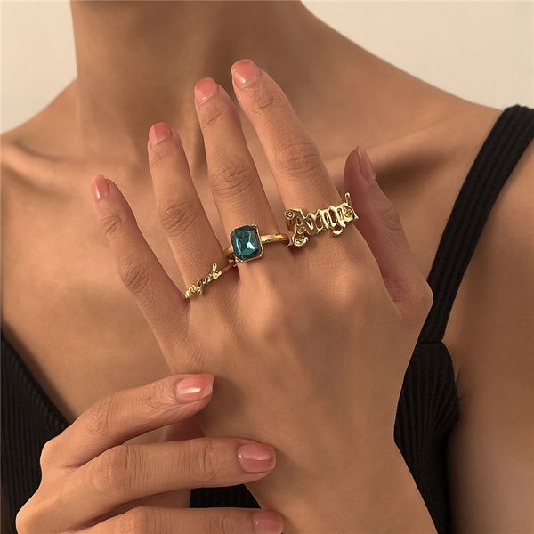 european retro square green rhinestone ring geometric letter alloy opening rings women party gift punk finger jewelry sets fashion accessori, Golden;silver
european retro square green rhinestone ring geometric letter alloy opening rings women party gift punk finger jewelry sets fashion accessori, Golden;silver