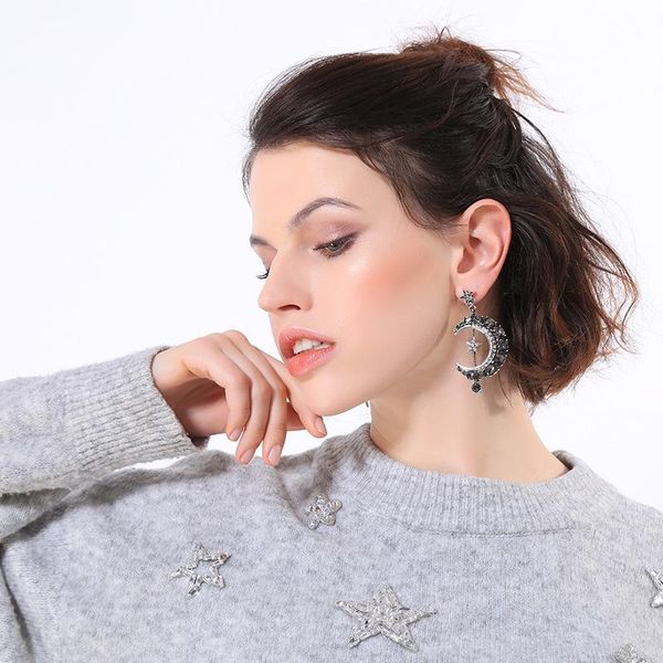 exaggerated stars and moon earrings european american style punk fashion eardrop vintage baroque jewelry for woman stud, Golden;silver
exaggerated stars and moon earrings european american style punk fashion eardrop vintage baroque jewelry for woman stud, Golden;silver