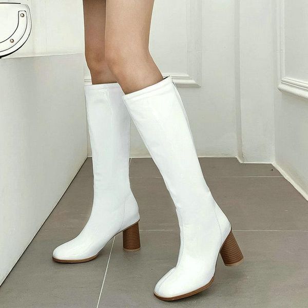 boots 2021 women square high heel knee fashion zipper long round toe winter shoes big size 34-43, Black
boots 2021 women square high heel knee fashion zipper long round toe winter shoes big size 34-43, Black