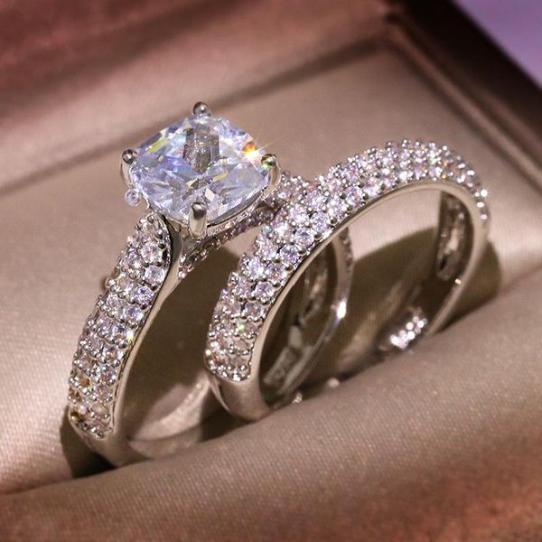 wedding rings 2pcs/set fashion luxury 925 sterling silver zircon women's ring shine crystal bridal engagement party jewelry, Slivery;golden
wedding rings 2pcs/set fashion luxury 925 sterling silver zircon women's ring shine crystal bridal engagement party jewelry, Slivery;golden