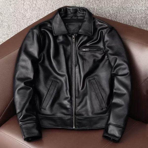 men's leather & faux men 2021 autumn fashion genuine slim coats motorcycle real cow jackets male short casual outwear o09, Black
men's leather & faux men 2021 autumn fashion genuine slim coats motorcycle real cow jackets male short casual outwear o09, Black