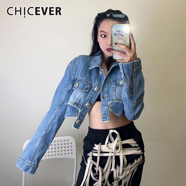women's jackets chicever denim short for women lapel long sleeve patchwork zippers pockets vintage coats female 2021 fashion clothes, Black;brown
women's jackets chicever denim short for women lapel long sleeve patchwork zippers pockets vintage coats female 2021 fashion clothes, Black;brown