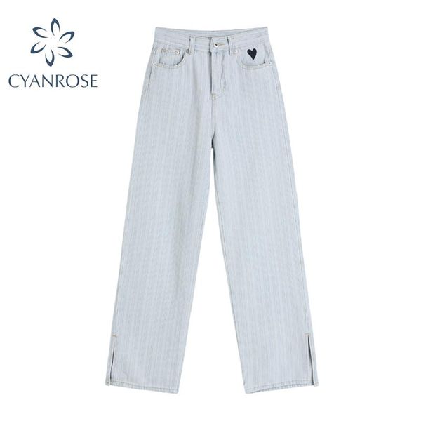 women's jeans straight for women striped split high waist streetwear casual female blue wide leg denim trouser autumn 2021 fashion
women's jeans straight for women striped split high waist streetwear casual female blue wide leg denim trouser autumn 2021 fashion