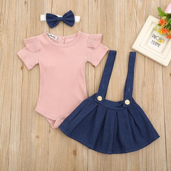 clothing sets toddler baby solid dress girls short sleeve crew neck romper+denim strap mini skirt outfits set causal loose jumpsuit bebes ro, White
clothing sets toddler baby solid dress girls short sleeve crew neck romper+denim strap mini skirt outfits set causal loose jumpsuit bebes ro, White