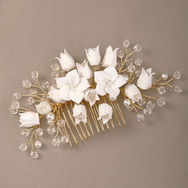 new gold porcelain wedding hair accessories headdress rhinestone hair comb bride tiara handmade hair jewellery ladies combdio chan cont, Golden;white
new gold porcelain wedding hair accessories headdress rhinestone hair comb bride tiara handmade hair jewellery ladies combdio chan cont, Golden;white
