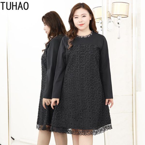 casual dresses tuhao 2021 spring office lady dress black lace patchwork women's plus size 10xl 9xl 8xl female party 4xl wm01, Black;gray
casual dresses tuhao 2021 spring office lady dress black lace patchwork women's plus size 10xl 9xl 8xl female party 4xl wm01, Black;gray