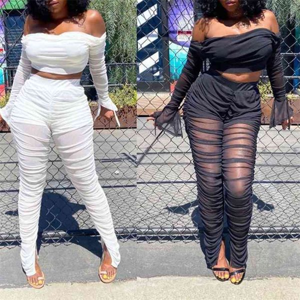 omsj mesh sheer matching set women slash neck long sleeve crop trousers folds clothing party club two piece suit outfit 210517, White
omsj mesh sheer matching set women slash neck long sleeve crop trousers folds clothing party club two piece suit outfit 210517, White