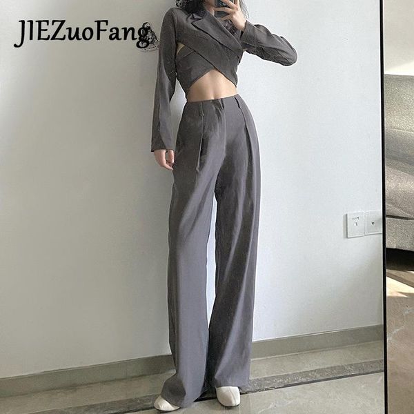 jiezuofang chic punk grey straight women pants 2021 autumn hip-hop high waist sweatpants female streetwear long pant women's & capris, Black;white
jiezuofang chic punk grey straight women pants 2021 autumn hip-hop high waist sweatpants female streetwear long pant women's & capris, Black;white