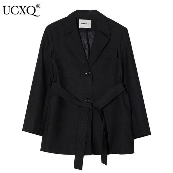 women's suits & blazers ucxq woman blazer jacket solid with sashes notched long sleeve single breasted loose fashion casual 2021 autumn, White;black
women's suits & blazers ucxq woman blazer jacket solid with sashes notched long sleeve single breasted loose fashion casual 2021 autumn, White;black