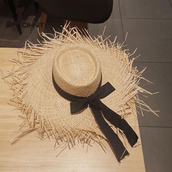 women straw sun hats handmade large wide brim black ribbon natural raffia panama beach caps holiday wholesale, Blue;gray
women straw sun hats handmade large wide brim black ribbon natural raffia panama beach caps holiday wholesale, Blue;gray