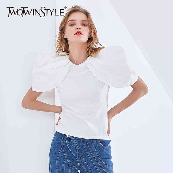 white ruched slim short for women o neck short puff sleeve casual t shirts female fashion new clothes summer 210428
white ruched slim short for women o neck short puff sleeve casual t shirts female fashion new clothes summer 210428