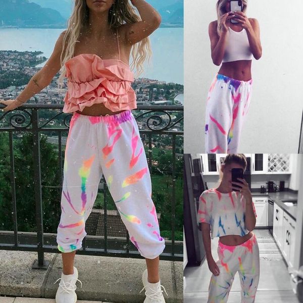 women casual elastic painted color print pants 2021 autumn loose high waist cargo trousers lady fashion sport long women's & capris, Black;white
women casual elastic painted color print pants 2021 autumn loose high waist cargo trousers lady fashion sport long women's & capris, Black;white
