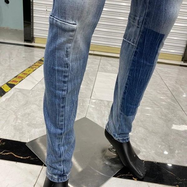 men's jeans european men italy pants slim zipper straight gentleman black hole for, Blue
men's jeans european men italy pants slim zipper straight gentleman black hole for, Blue