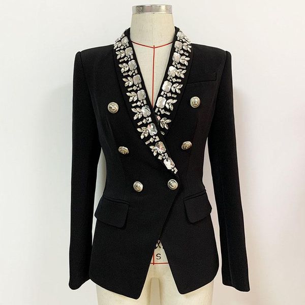 women's suits & blazers high-end custom rhinestone collar office lady blazer jacket graceful slim fit black coats 2021 fall plus size c, White;black
women's suits & blazers high-end custom rhinestone collar office lady blazer jacket graceful slim fit black coats 2021 fall plus size c, White;black