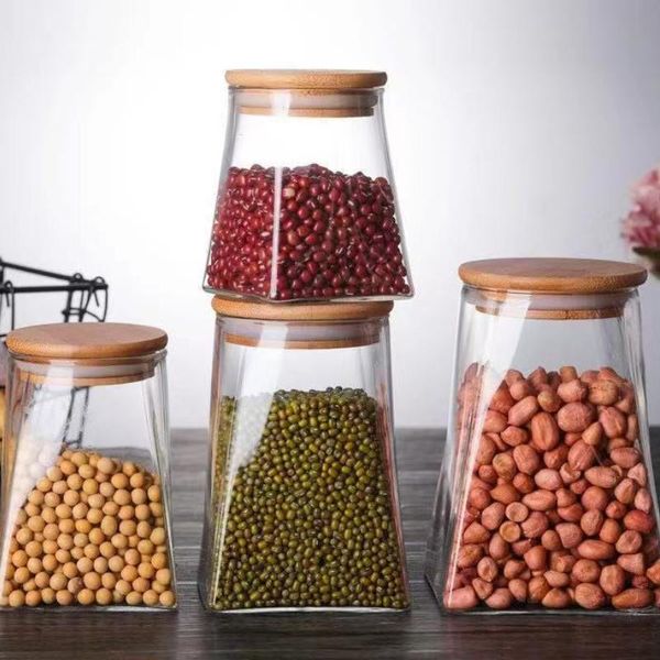 creative trapezoid design 350-950ml storage jar with bamboo cover bottle coffee bean candy solid seasoning container bottles & jars
creative trapezoid design 350-950ml storage jar with bamboo cover bottle coffee bean candy solid seasoning container bottles & jars