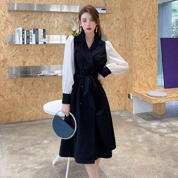 casual dresses black dress autumn fashion long sleeve blazer midi office lady work, Black;gray
casual dresses black dress autumn fashion long sleeve blazer midi office lady work, Black;gray