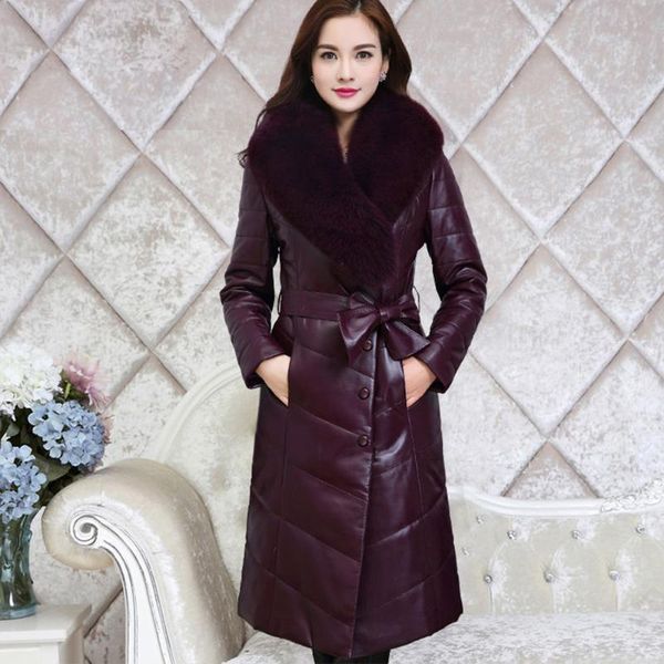 women's fur & faux medium and long style winter thickened leather coat jacket women elegant parkas, Black
women's fur & faux medium and long style winter thickened leather coat jacket women elegant parkas, Black