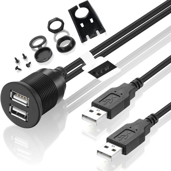 dual usb 2.0 male to female extension cable with flush mount panel for car truck boat motorcycle computer cables & connectors
dual usb 2.0 male to female extension cable with flush mount panel for car truck boat motorcycle computer cables & connectors