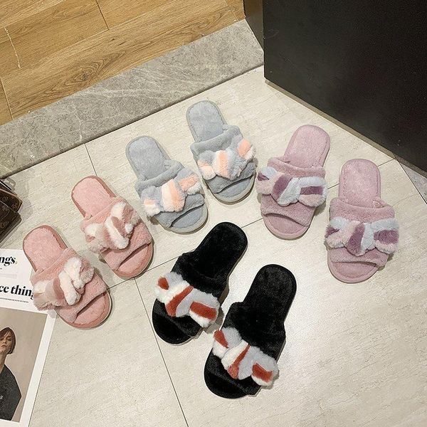 winter faux fur slippers women shoes ladies woman autumn mixed color ball round toe furry hairy slides, Black
winter faux fur slippers women shoes ladies woman autumn mixed color ball round toe furry hairy slides, Black