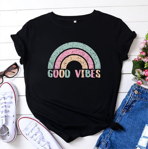 women's t-shirt fashion color vibes print women plus size t shirt summer 100%cotton tshirt short sleeve tees mujer camisetas, White
women's t-shirt fashion color vibes print women plus size t shirt summer 100%cotton tshirt short sleeve tees mujer camisetas, White