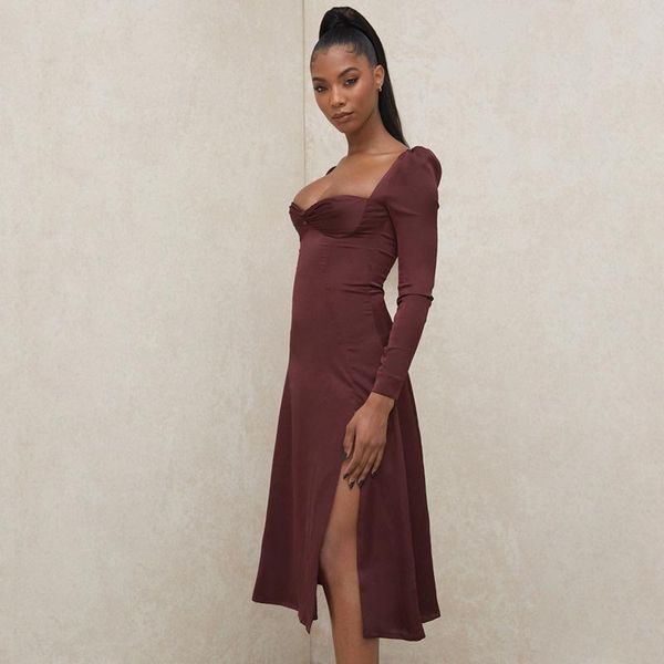 party dresses sruby vestidos de saten para mujer, vestido informal elegant manga larga, sin espalda, lateral divided en altura la, White;black
party dresses sruby vestidos de saten para mujer, vestido informal elegant manga larga, sin espalda, lateral divided en altura la, White;black