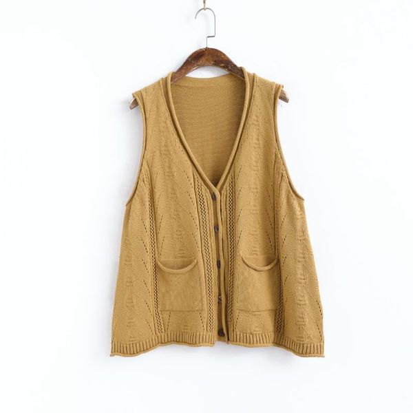 women's vests women knit vest vintage pocket v-neck flower solid color 2021 autumn knitted cardigan casual fashion loose coat, Black;white
women's vests women knit vest vintage pocket v-neck flower solid color 2021 autumn knitted cardigan casual fashion loose coat, Black;white