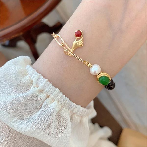 charm bracelets lovoacc chinese style multicolor natural stone for women asymmetric gold color hand linked chains bracelet gifts, Golden;silver
charm bracelets lovoacc chinese style multicolor natural stone for women asymmetric gold color hand linked chains bracelet gifts, Golden;silver