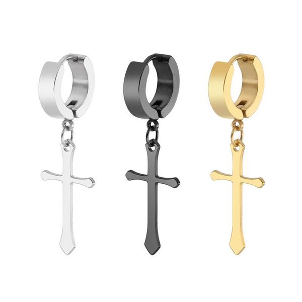 dangle & chandelier crosses pendant earring black gold stainless steel ear hoop clip for men women pun rock hip hop cross earrings jewelry, Silver
dangle & chandelier crosses pendant earring black gold stainless steel ear hoop clip for men women pun rock hip hop cross earrings jewelry, Silver