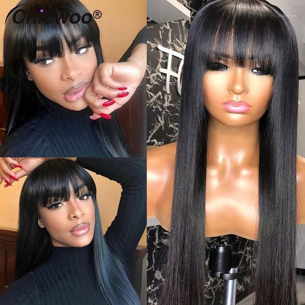 straight lace front wig with bangs remy brazilian 13x4 human hair wigs for black women bang frontal1, Black;brown
straight lace front wig with bangs remy brazilian 13x4 human hair wigs for black women bang frontal1, Black;brown