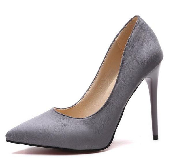 big size 35-44 women's shoes concise flock high heels women pumps pointed toe classic red gray ladies wedding shoes office, Black
big size 35-44 women's shoes concise flock high heels women pumps pointed toe classic red gray ladies wedding shoes office, Black