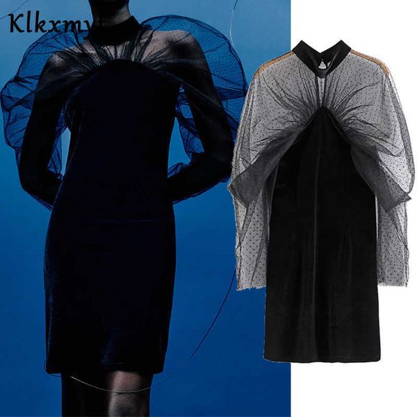 klkxmyt za dress women chic fashion gauze dot splicing velvet mini vintage long sleeve female es vestidos mujer 210527, Black;gray
klkxmyt za dress women chic fashion gauze dot splicing velvet mini vintage long sleeve female es vestidos mujer 210527, Black;gray