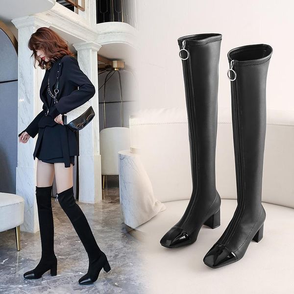 boots elegant women genuine leather knee high zipper winter warm long female vintage patchwork shoes woman size 41 42 43, Black
boots elegant women genuine leather knee high zipper winter warm long female vintage patchwork shoes woman size 41 42 43, Black
