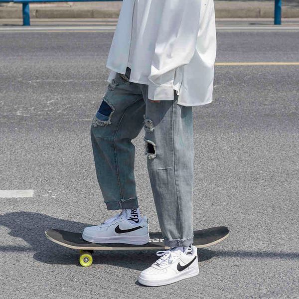 men's jeans fashion trend baggy hole casual pants homme classic style wash blue color biker denim trousers plus size s-2xl 27k5
men's jeans fashion trend baggy hole casual pants homme classic style wash blue color biker denim trousers plus size s-2xl 27k5