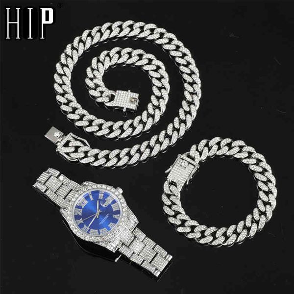 hip hop 13mm 3pcs kit watch+necklace+bracelet bling crystal aaa+ iced out cuban chain rhinestones chains for women men jewelry, Silver
hip hop 13mm 3pcs kit watch+necklace+bracelet bling crystal aaa+ iced out cuban chain rhinestones chains for women men jewelry, Silver