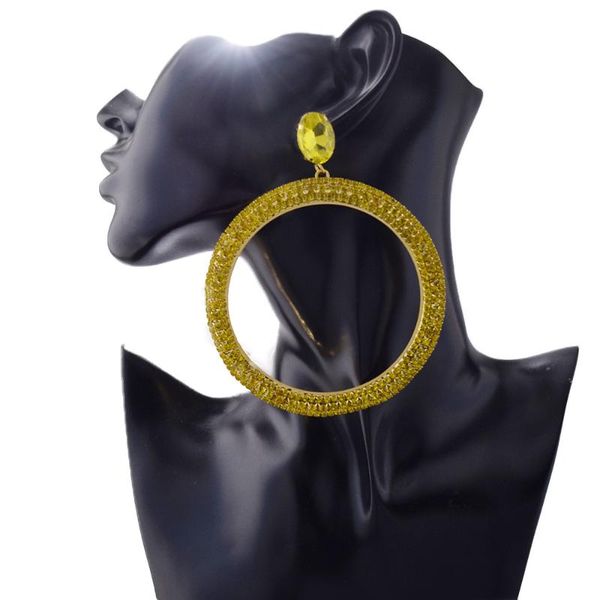 party favor 8.7cm big circle round hoop earrings for women's fashion statement golden rhinestones charm jewelry
party favor 8.7cm big circle round hoop earrings for women's fashion statement golden rhinestones charm jewelry