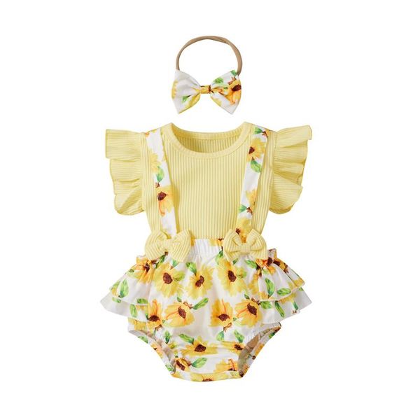clothing sets toddler baby clothes flower printing three-pieces set infant girl's o-neck flying sleeve + suspender shorts headband, White
clothing sets toddler baby clothes flower printing three-pieces set infant girl's o-neck flying sleeve + suspender shorts headband, White