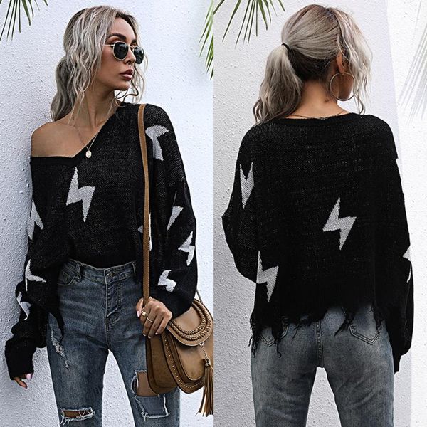 women's sweater 2021 autumn winter fashion long sleeve knitted loose v neck pullover jumpers casual sweaters, White;black
women's sweater 2021 autumn winter fashion long sleeve knitted loose v neck pullover jumpers casual sweaters, White;black