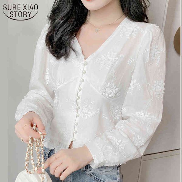 v-neck puff sleeve autumn white embroidery blouse retro high waist short lace shirt women blusas mujer de moda 10536 210508
v-neck puff sleeve autumn white embroidery blouse retro high waist short lace shirt women blusas mujer de moda 10536 210508