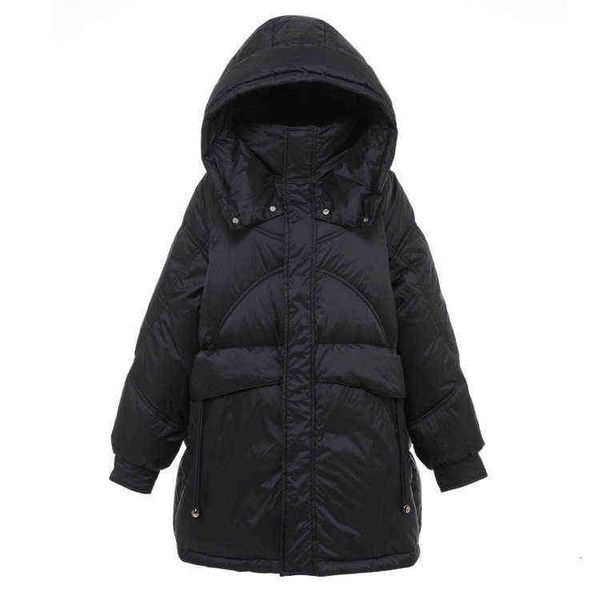 2021 spring and autumn women's cy down et middle long loose small white duck hooded, Black
2021 spring and autumn women's cy down et middle long loose small white duck hooded, Black
