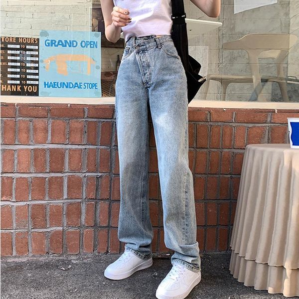 women's jeans spring casual loose woman's pants vintage high waist ladies denim trousers full length female straight streetwear, Blue
women's jeans spring casual loose woman's pants vintage high waist ladies denim trousers full length female straight streetwear, Blue