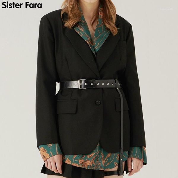 women's suits & blazers sister fara fashion blazer jacket spring 2021 long sleeve sashes loose casual autumn female, White;black
women's suits & blazers sister fara fashion blazer jacket spring 2021 long sleeve sashes loose casual autumn female, White;black