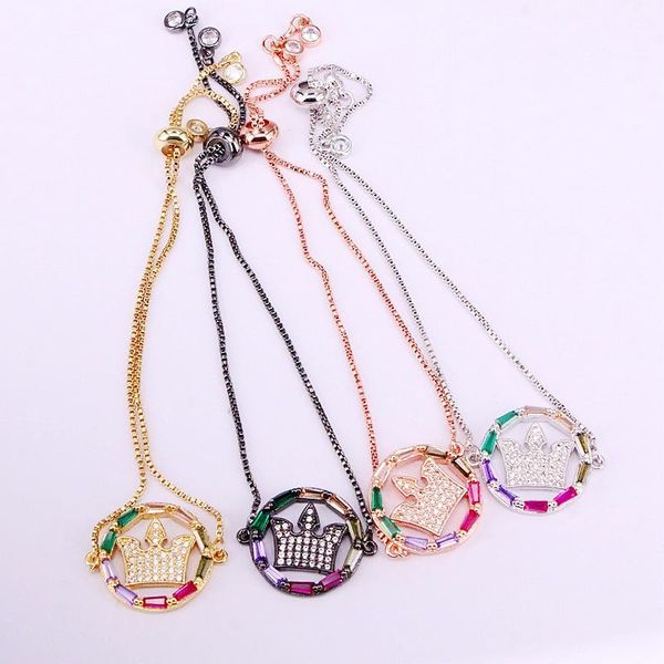 link, chain 6pcs, rainbow colorful zirconia bracelets brilliant cz micro pave charm elegant crown statement slider fashion jewelry gifts, Black
link, chain 6pcs, rainbow colorful zirconia bracelets brilliant cz micro pave charm elegant crown statement slider fashion jewelry gifts, Black