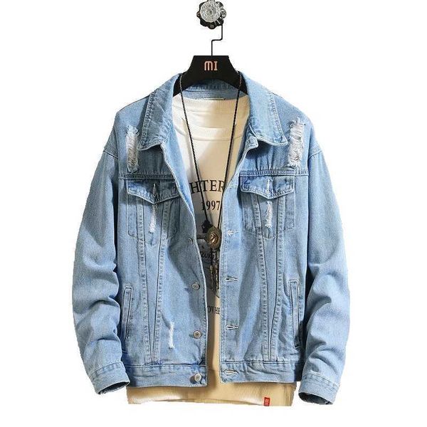 men's jackets light blue denim spring autumn holes coats male outwear casual loose jean size 4xl 2iqx, Black;brown
men's jackets light blue denim spring autumn holes coats male outwear casual loose jean size 4xl 2iqx, Black;brown