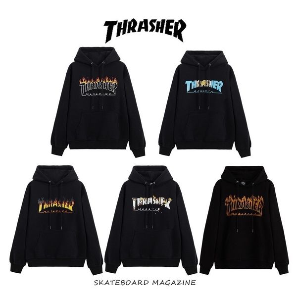tide brand thrasher flame sweater long sleeve american version male and female lovers loose hooded cover, Black
tide brand thrasher flame sweater long sleeve american version male and female lovers loose hooded cover, Black