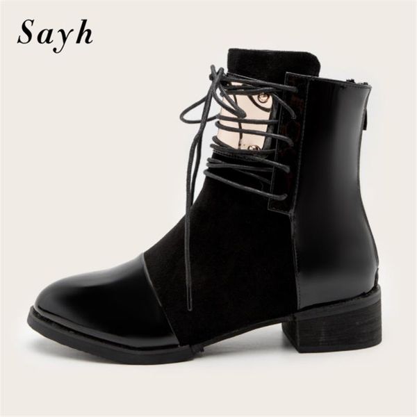 boots fashion winter women ankle boot thick heel metal decor patent leather suede casual shoes black
boots fashion winter women ankle boot thick heel metal decor patent leather suede casual shoes black