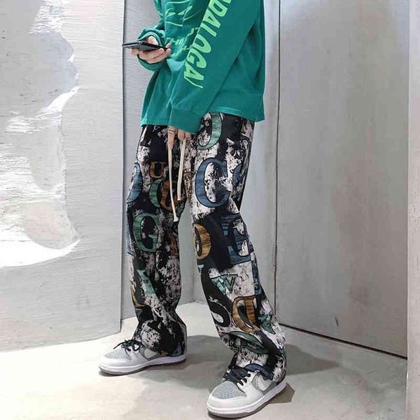 men's pants high street graffiti tie-dye men casual loose oversized hip-hop trousers man american straight wide-leg eas6, Black
men's pants high street graffiti tie-dye men casual loose oversized hip-hop trousers man american straight wide-leg eas6, Black