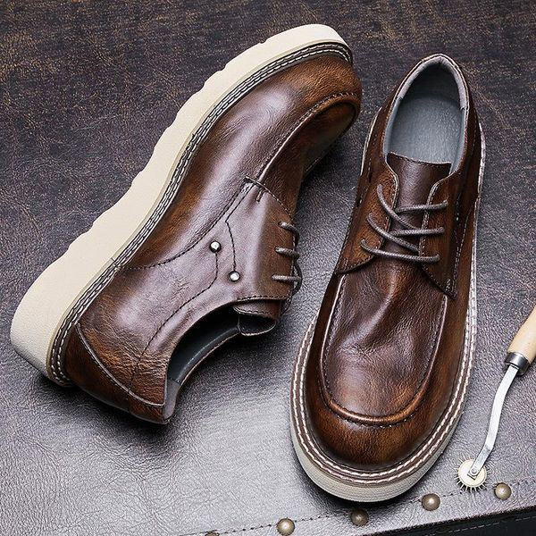 shoes for men's british style low help work fashion soft leather dress, Black
shoes for men's british style low help work fashion soft leather dress, Black