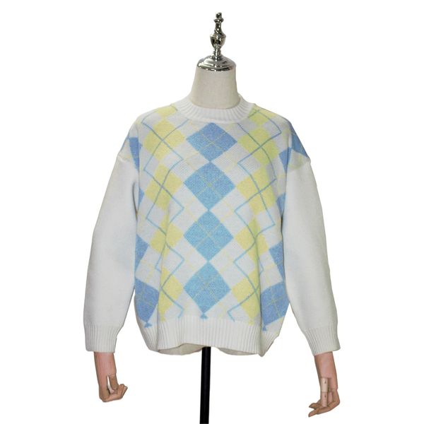 women's sweater winter pullover in 2021 arctic wool + sheep wool fashion women's sweater color grid trend, White;black
women's sweater winter pullover in 2021 arctic wool + sheep wool fashion women's sweater color grid trend, White;black
