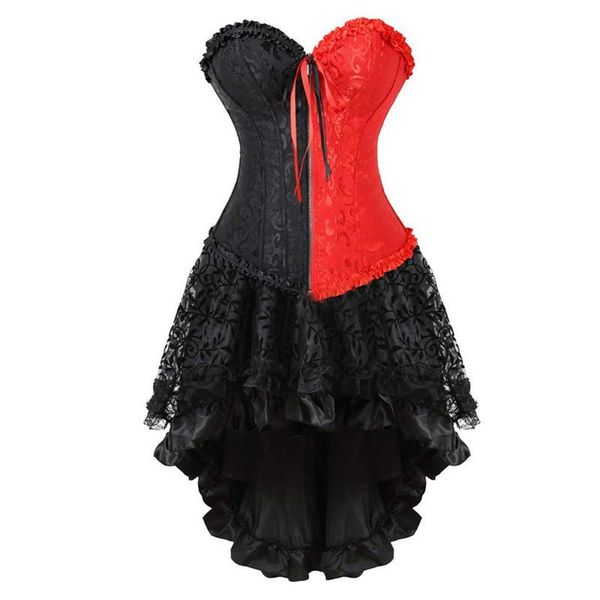 bustiers & corsets women corset dress with zipper burlesque gothic vintage halloween plus size red black costumes, Black;white
bustiers & corsets women corset dress with zipper burlesque gothic vintage halloween plus size red black costumes, Black;white
