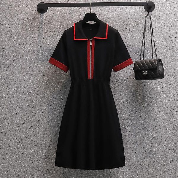plus size dresses summer women elegant knitted dress korean style ladies casual short sleeve color matching high waist a-line fe, Black
plus size dresses summer women elegant knitted dress korean style ladies casual short sleeve color matching high waist a-line fe, Black